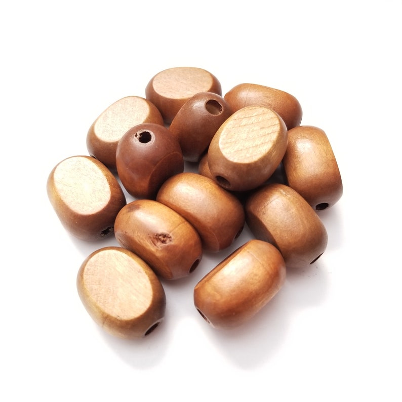 Flat oval wood beads Dark Brown hand cut 25x20mm hand cut wood flat oval beads 25x20mm