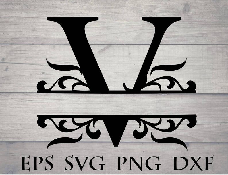 Download Split initial svg split letter V monogram svg split | Etsy