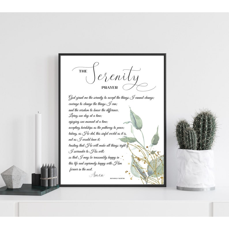 serenity prayer full version prayer bible verse print etsy