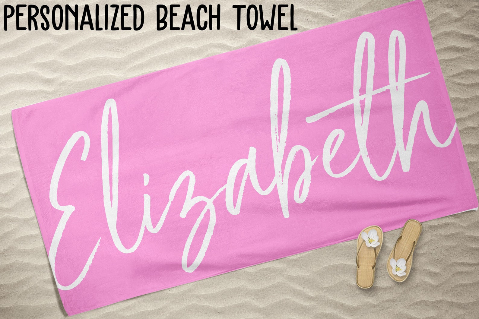 Personalized Beach Towel Beach Towel With Name Custom Beach Etsy 