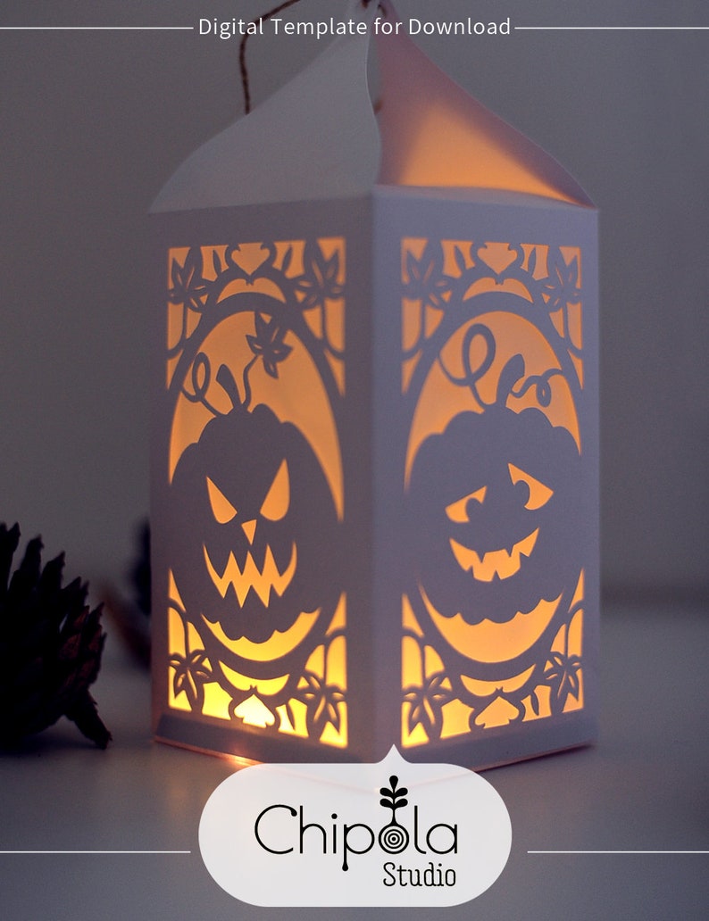 Download Halloween Lantern SVG cut files 3D cutting file Pumpkin | Etsy