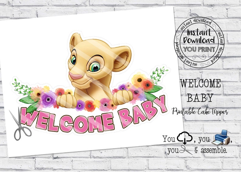 Nala Baby Shower Centerpiece Printable Baby Shower Cake Topper Lion King Nala Welcome Baby Cake Topper Nala Baby Shower Decorations Party Supplies Paper Party Supplies Timeglobaltech Com