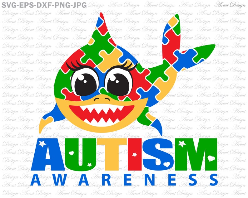 Autism Awareness Shark Svg svg files for cricut autism | Etsy