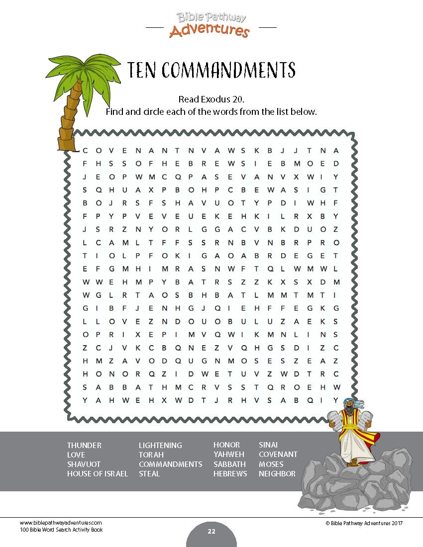 100 bible word search puzzles printable activity book etsy