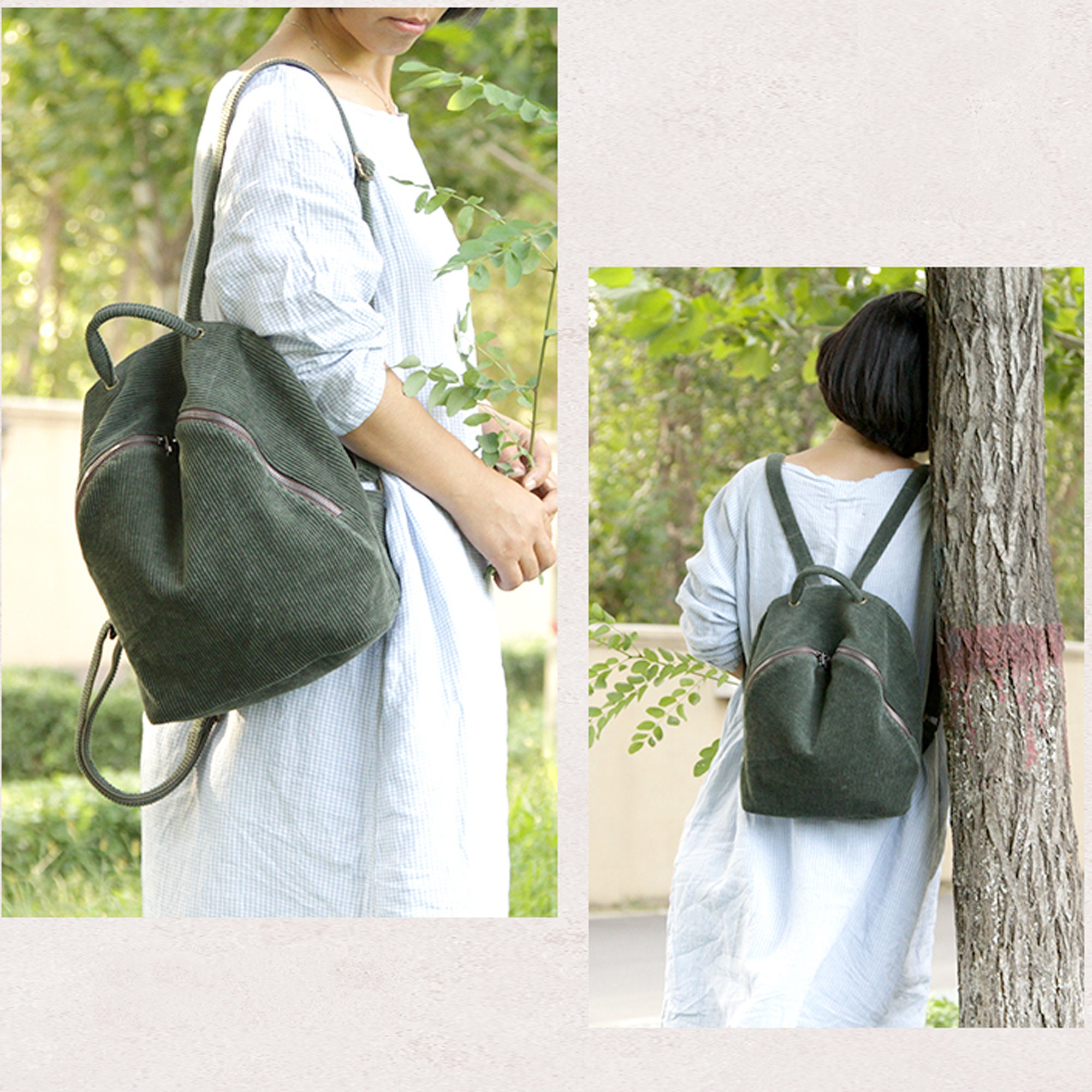 corduroy backpack purse