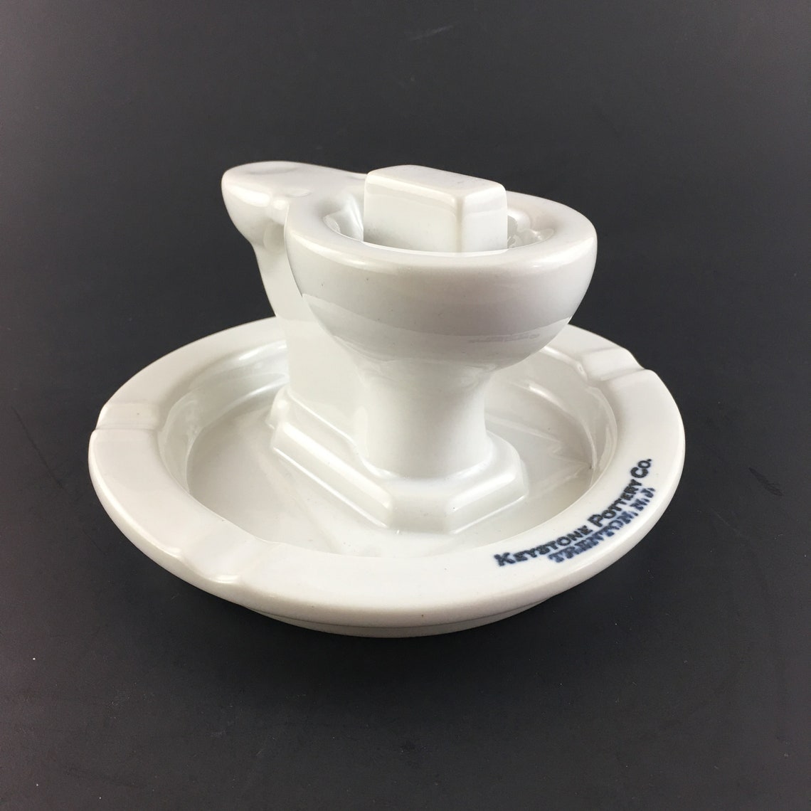 Vintage Toilet Ashtray Keystone Pottery Co Advertising Toilet Etsy