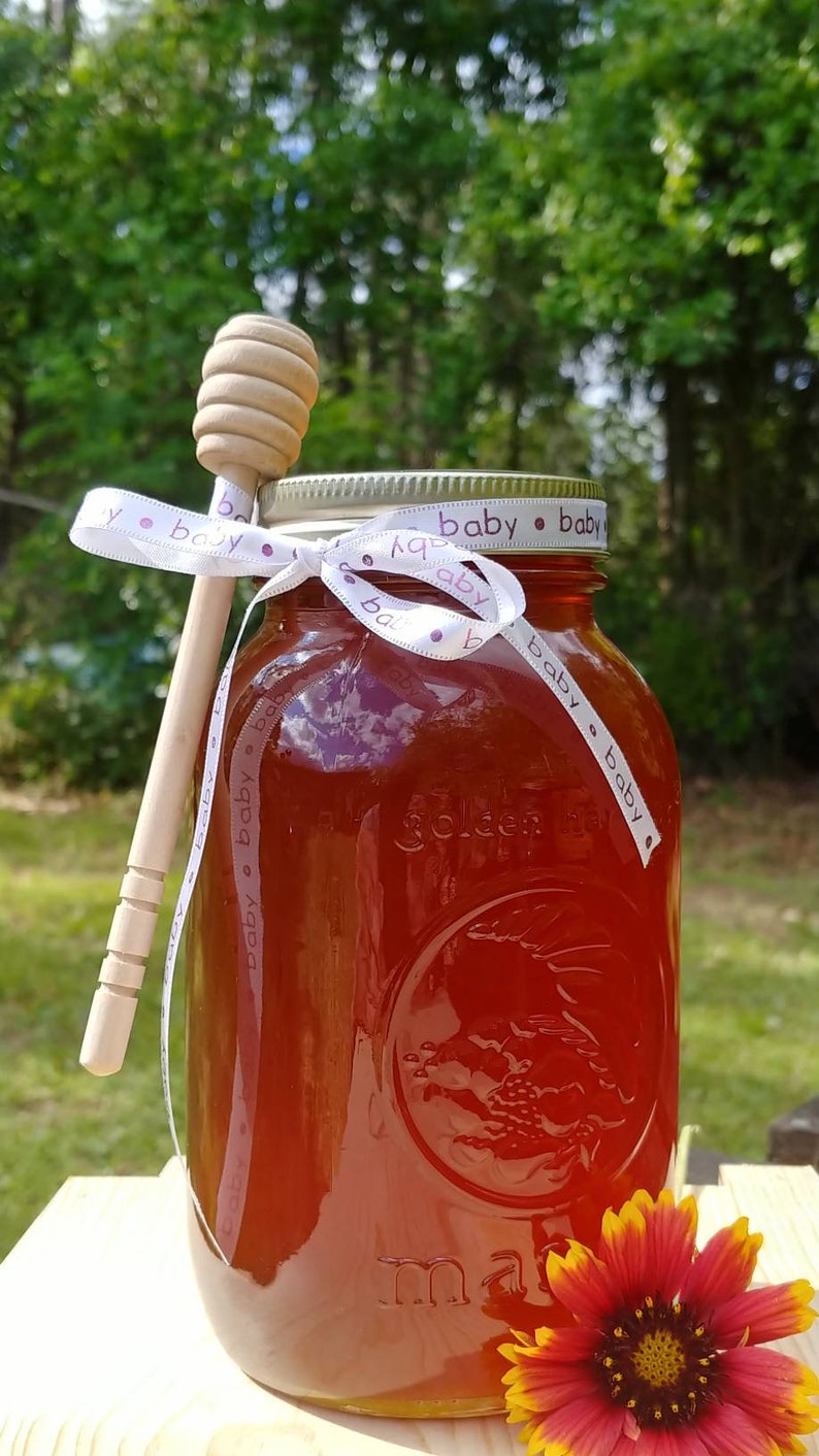 Organic Raw Honey Quart Jar Premium Wildflower Honey Free Etsy