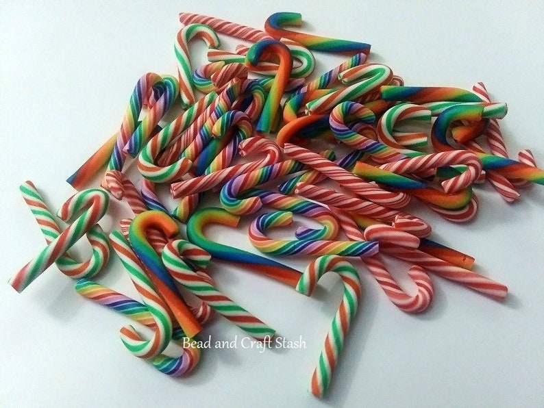 Fake Candy Fake Candy Canes 20mm Faux Christmas Candy Canes