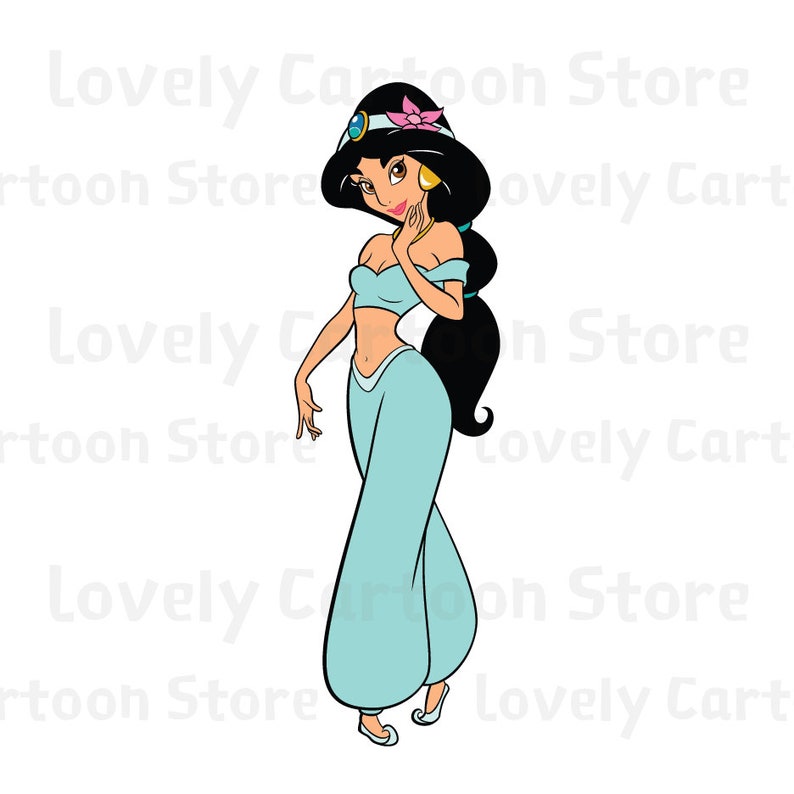 Download Princess Jasmine Svg Eps Dxf and Png formats 5 Cliparts | Etsy