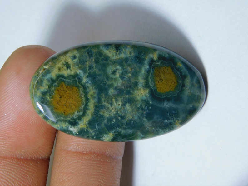 Natural Ocean Jasper Cabochon Top Quality Hand Polish Loose stone Semi Precious Jewellery making Ocean Jasper Gemstone 41 Ct 41X23 mm #4430
