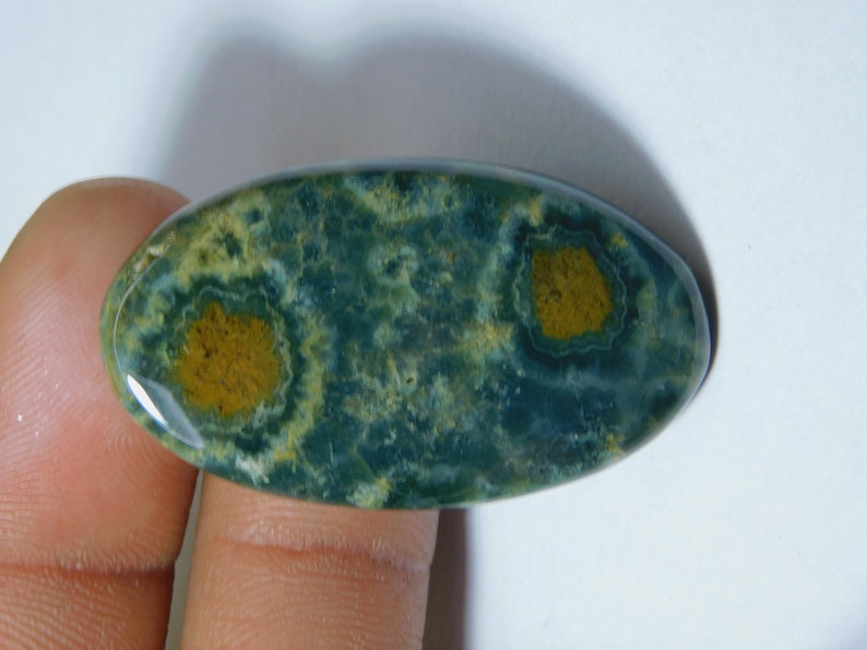 Natural Ocean Jasper Cabochon Top Quality Hand Polish Loose stone Semi Precious Jewellery making Ocean Jasper Gemstone 41 Ct 41X23 mm #4430