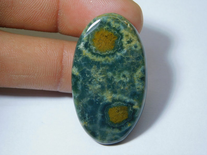 Natural Ocean Jasper Cabochon Top Quality Hand Polish Loose stone Semi Precious Jewellery making Ocean Jasper Gemstone 41 Ct 41X23 mm #4430