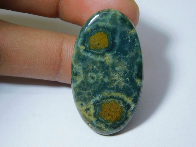 Natural Ocean Jasper Cabochon Top Quality Hand Polish Loose stone Semi Precious Jewellery making Ocean Jasper Gemstone 41 Ct 41X23 mm #4430