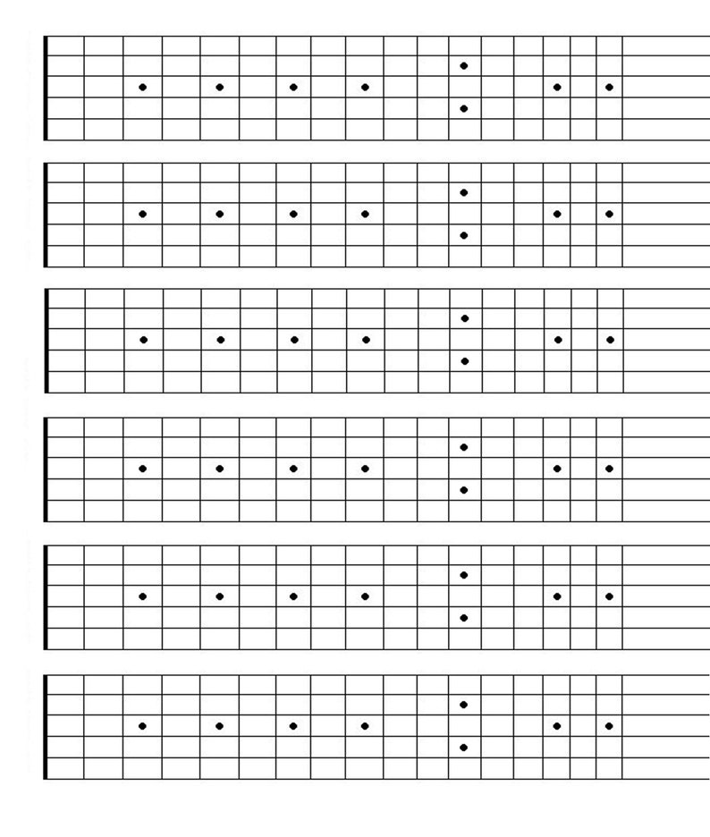Printable Guitar Fretboard Pdf Printable Blank World