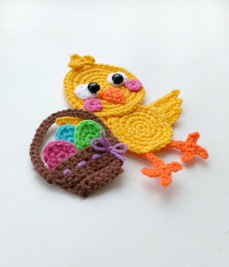 PATTERN Easter Chick Applique Crochet Pattern PDF Baby Shower Etsy