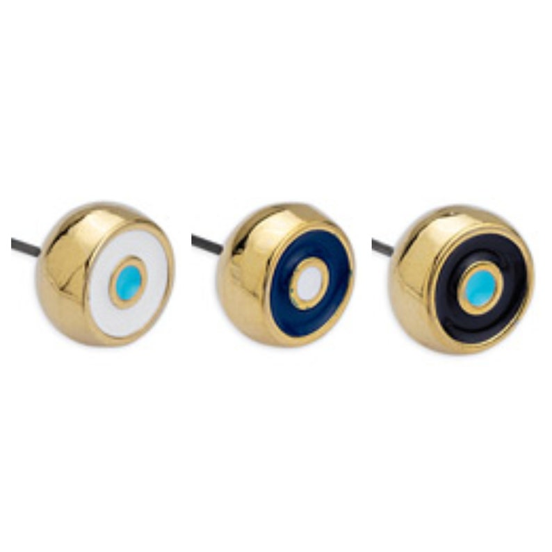 Gold stud earrings,eye earrings-24k gold plated-Qty 2