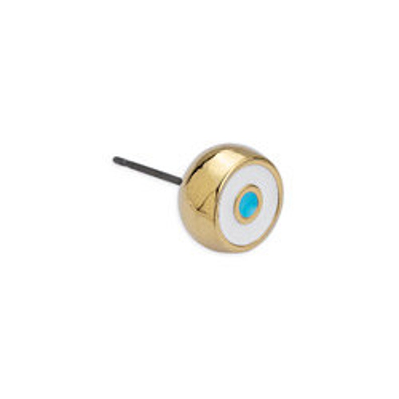 Gold stud earrings,eye earrings-24k gold plated-Qty 2