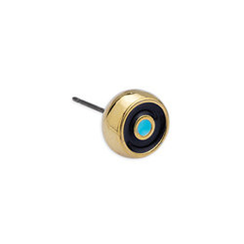 Gold stud earrings,eye earrings-24k gold plated-Qty 2
