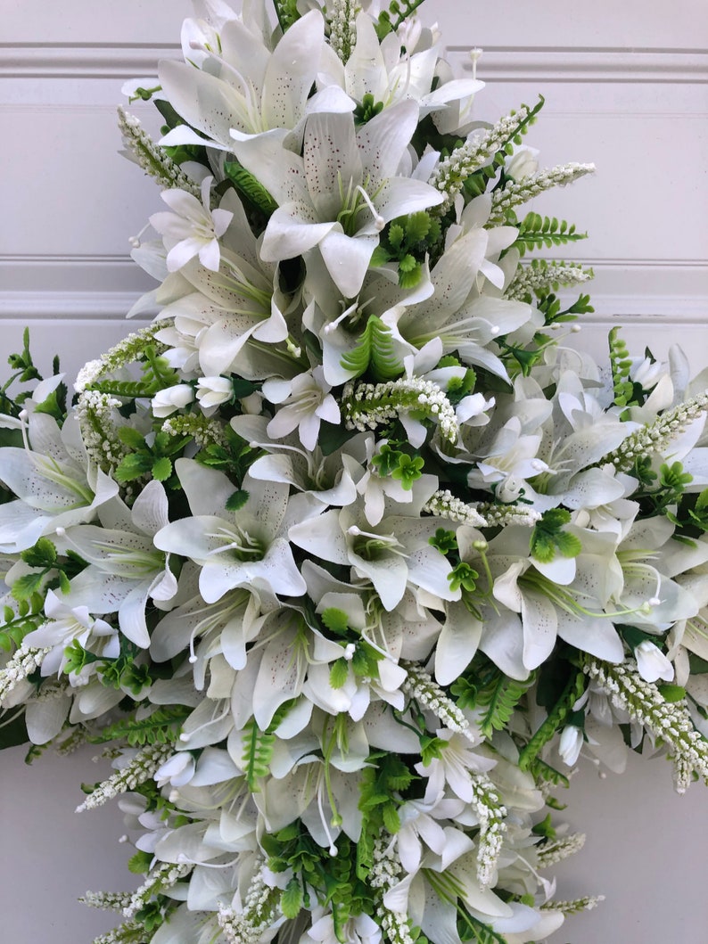 Lily Easter Wreath Floral Wreath for Front Door Spring Door Etsy