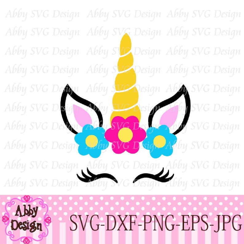 Unicorn With Flowers Cut File epspngdxf and svg file for the | Etsy