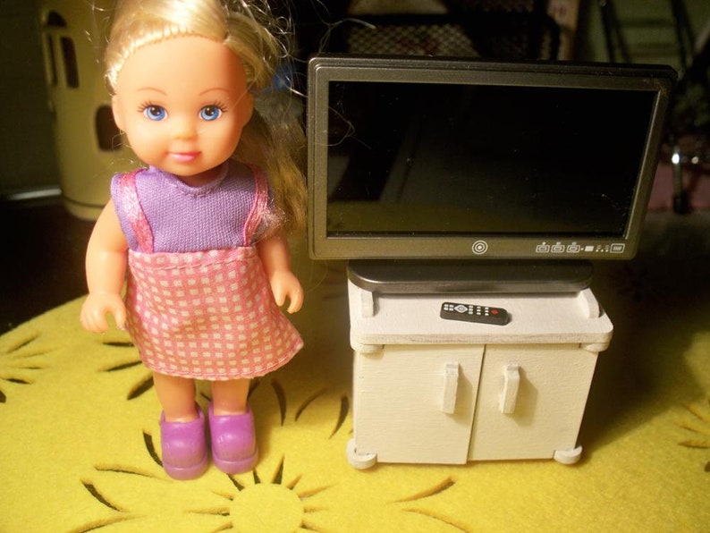Dollhouse Miniature Widescreen Flat Panel LCD TV with Remote Etsy