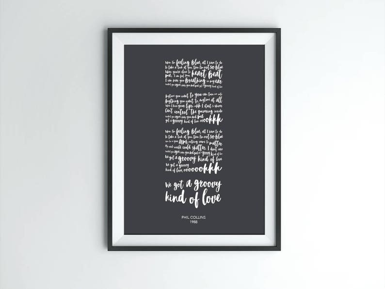 Wall Art A Groovy kind of love song lyrics print | Etsy