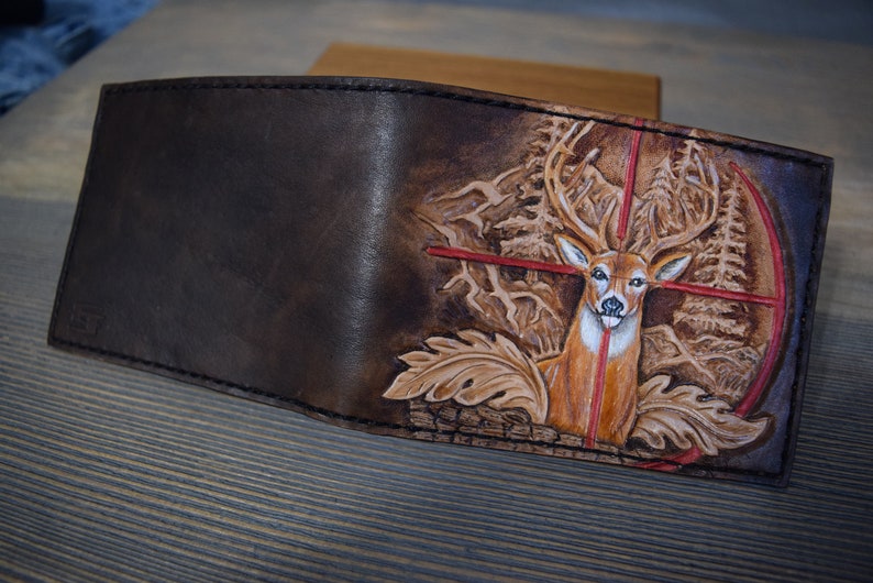Custom Made-to Order Outdoorsmen Wallet with Buck Design | Etsy