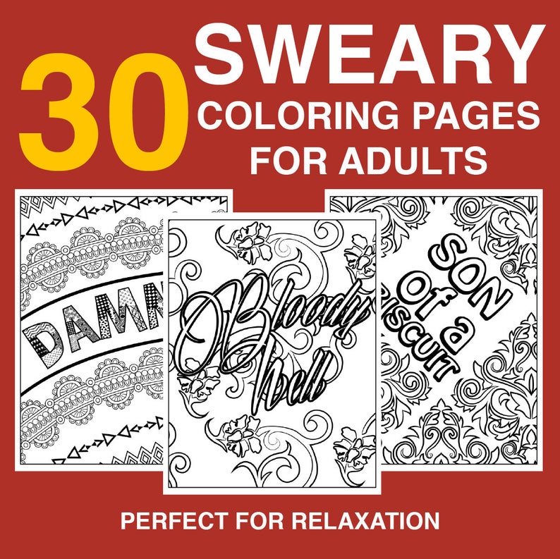 Download 30 Funny Swear Word Coloring Pages Instant Download | Etsy