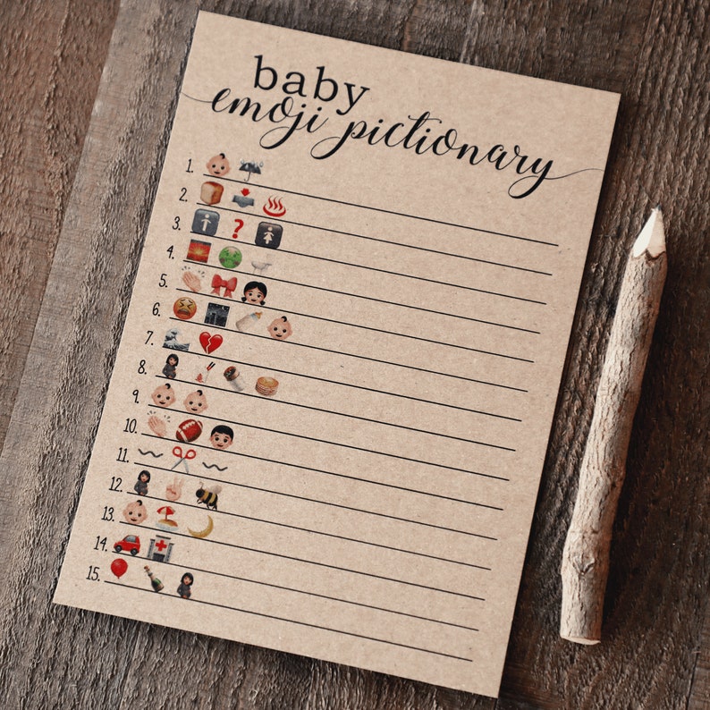 Baby Shower Emoji Pictionary Baby Emoji Pictionary Baby | Etsy