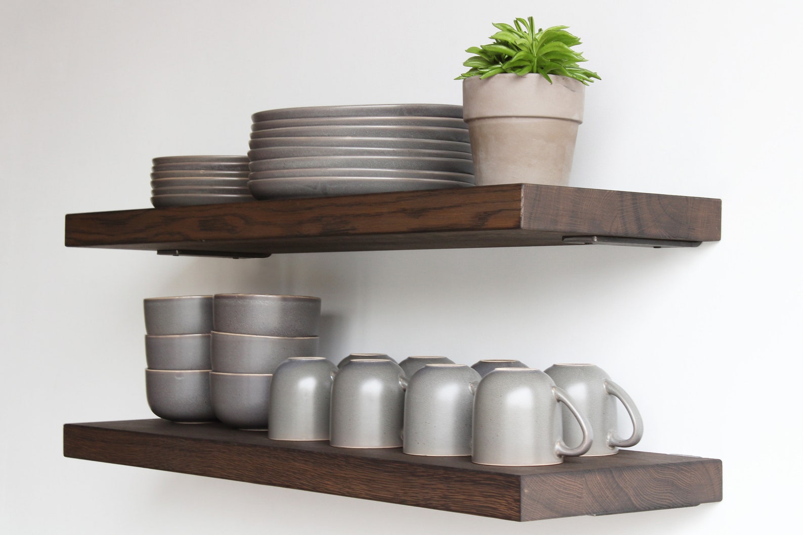 Deep Floating Shelves Kitchen Dishes Modern Sleek Etsy