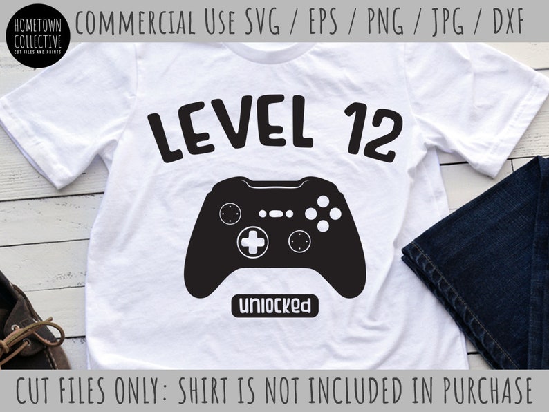 Download 12th Birthday SVG Cut File Level 12 Unlocked Video Game | Etsy