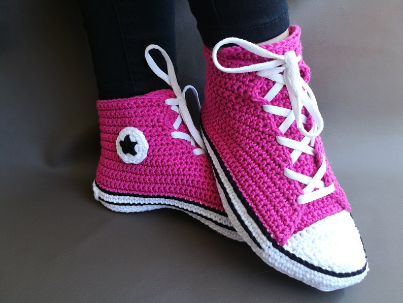 Crochet PATTERN Converse adult shoes women/men sneakers US Etsy