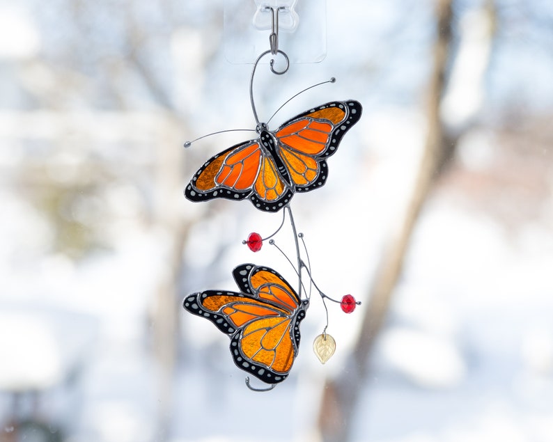 Stained glass monarch butterfly suncatcher Christmas gifts Etsy