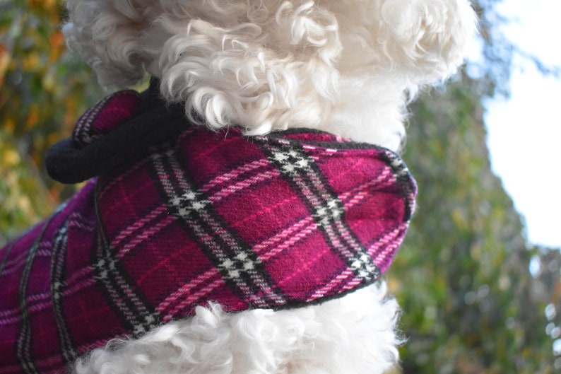 Custom Magenta Purple Plaid Dog COATS Jacket Unisex Warm Etsy