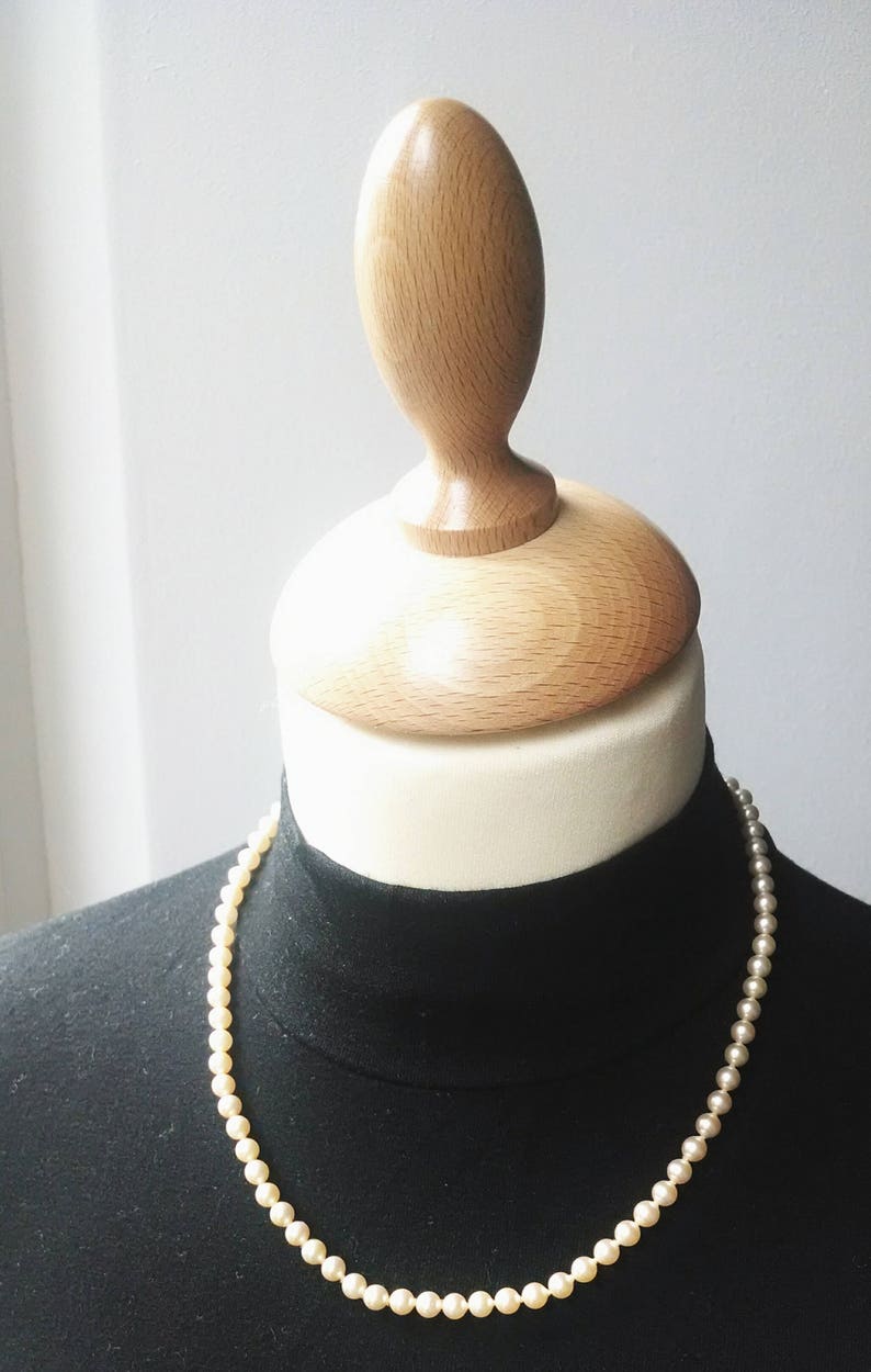 Faux pearl necklace high quality with sterling silver lock; pearl jewelry; classical pearl necklace; gift for her; chic necklace