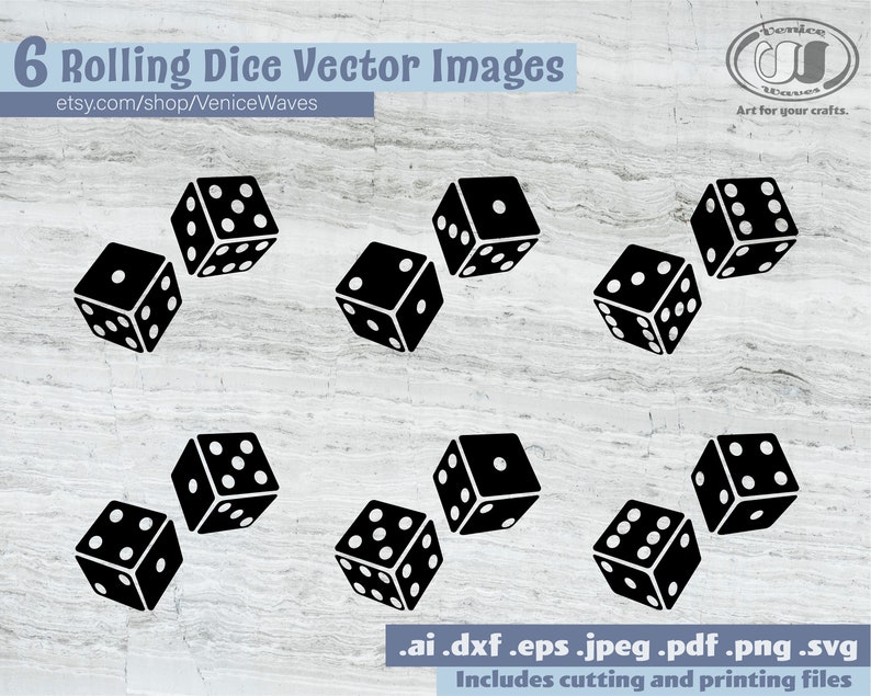 Dice SVG Dice Cut File Rolling Dice Clipart Rolling Dice Etsy