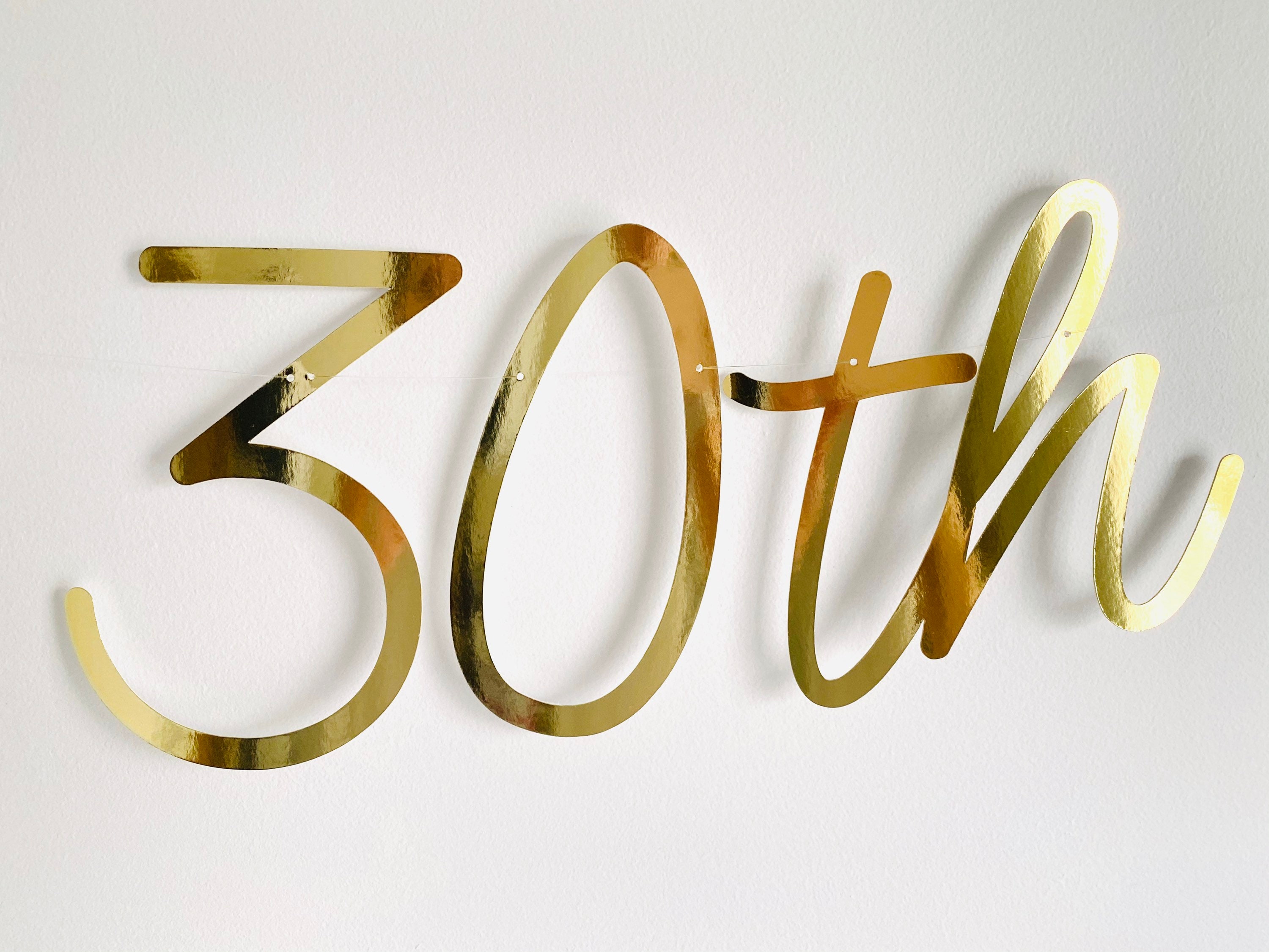 30th Birthday Banner
 Personalised 30th Birthday gold banner gold 30th birthday