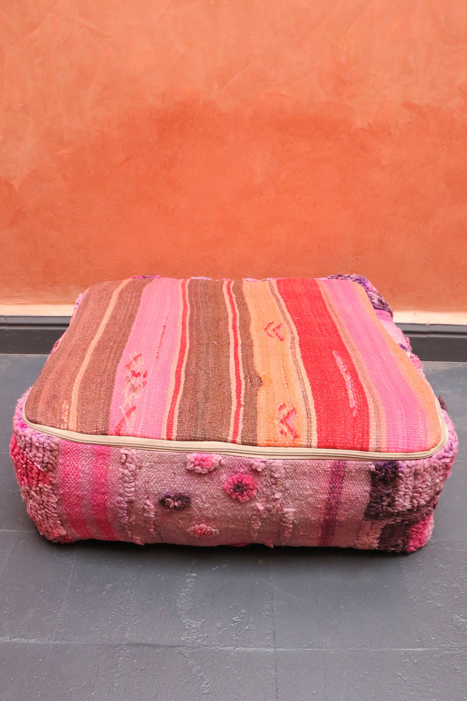Marroquí rosa suelo almohada cuadrado otomano puf piso cojín | Etsy