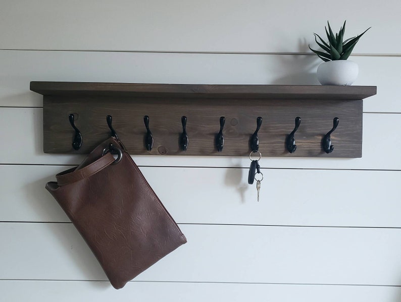 Rustic Wooden Coat Entry Rack Coat Hanger Wall Mount Wood | Etsy