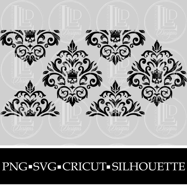 Download Damask Skull Floral Baroque Ornament PNG SVG Cricut ...