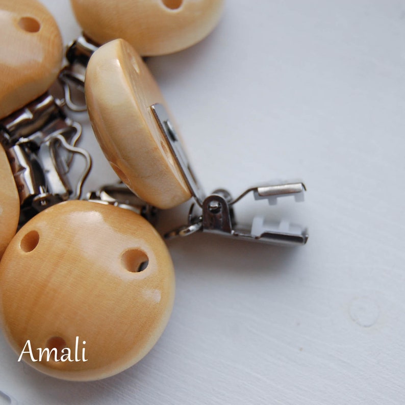 Natural wooden pacifier clip DIY pacifier clip Dummy clip pacifier chain