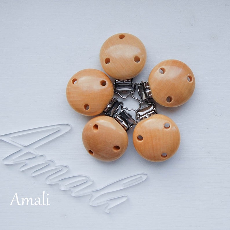 Natural wooden pacifier clip DIY pacifier clip Dummy clip pacifier chain
