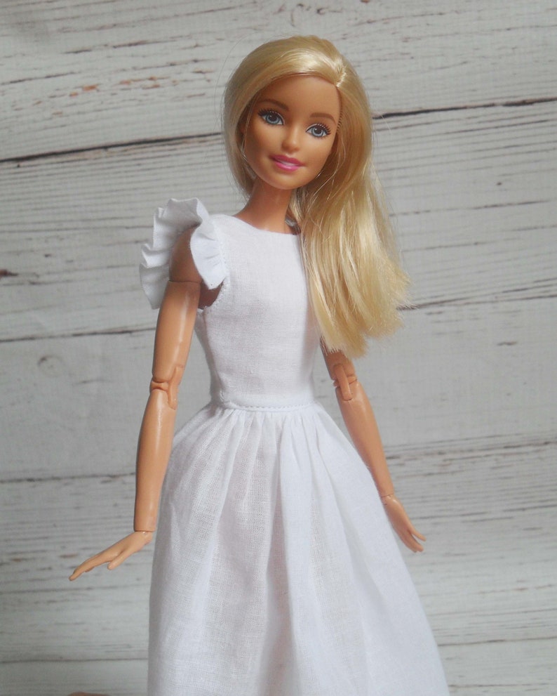 Barbie white dress clothes for doll | Etsy
