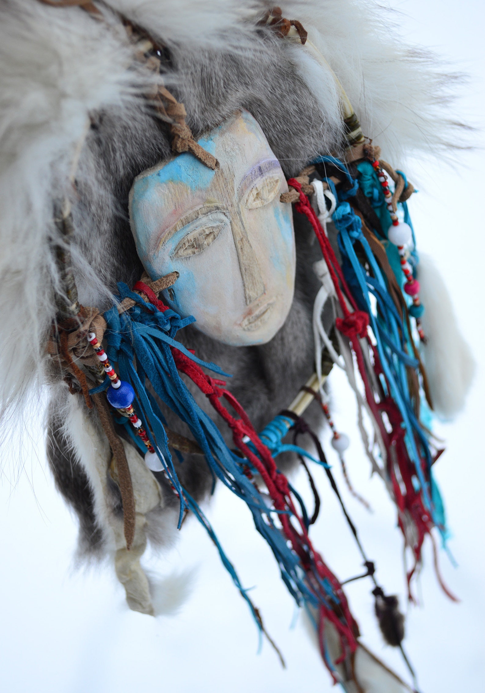 White totem mask from Siberia. Spirit helper amulet. Based | Etsy