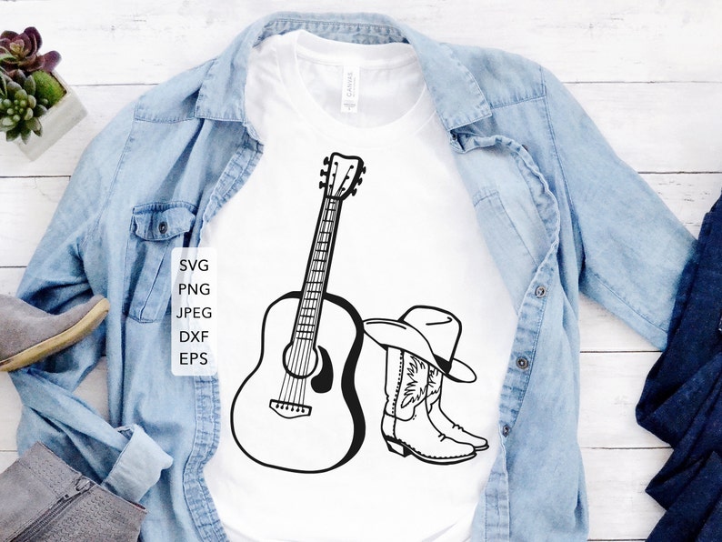 Download Country Music Guitar Boots Hat SVG Country Singer Shirt ...