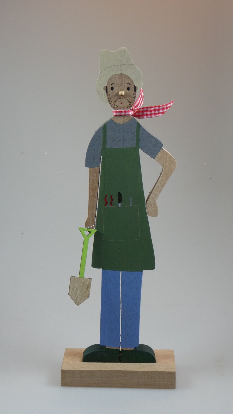 Figur aus Holz Gärtner Gärtnerin Etsy