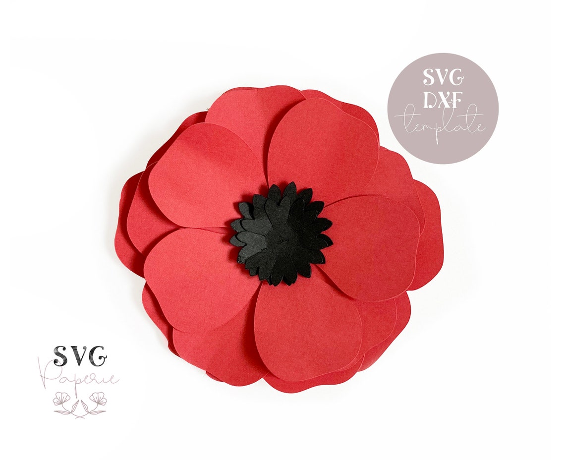 SVG 3D Flower Template Poppy Flower svg INSTANT download | Etsy