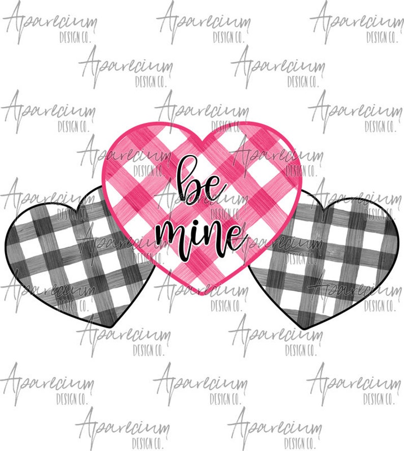 Download Be Mine Gingham Hearts Valentines Sublimation Design | Etsy