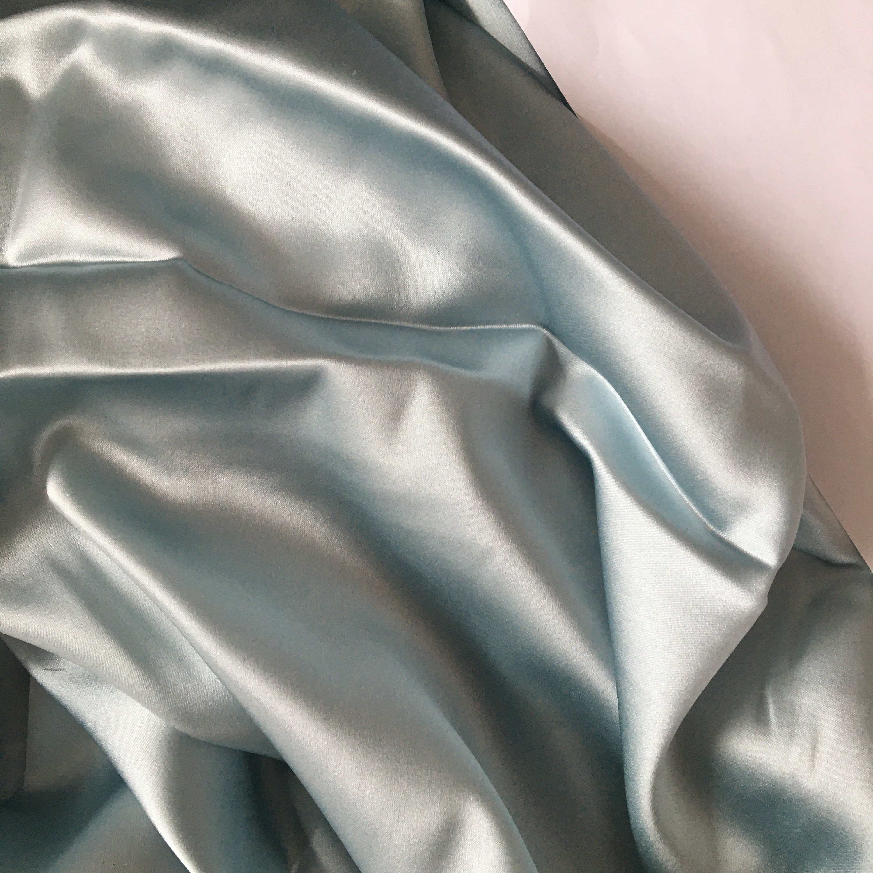 Silk pure pale blue color 140 cm wide by the Yard silk fabric | Etsy