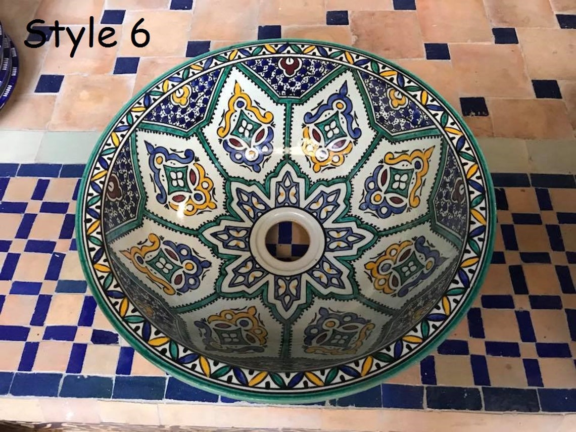 DHL Versand marokkanische Runde Waschbecken Keramik | Etsy